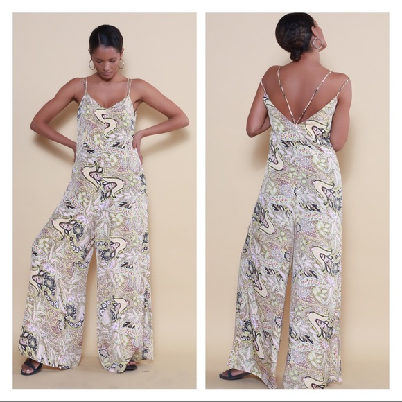 Sleeveless Spaghettie Jumpsuit Wide Leg Jumpsuits - Picture 2 of 2